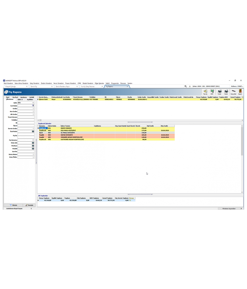Akınsoft Servis Yönetimi