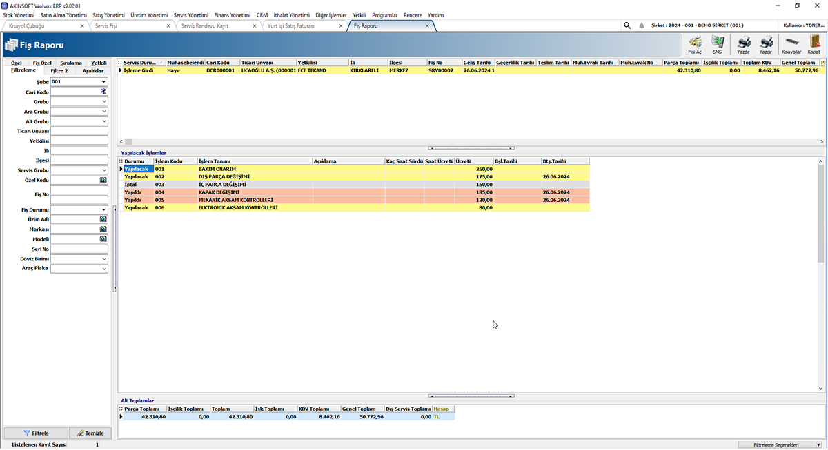 Akınsoft Servis Yönetimi