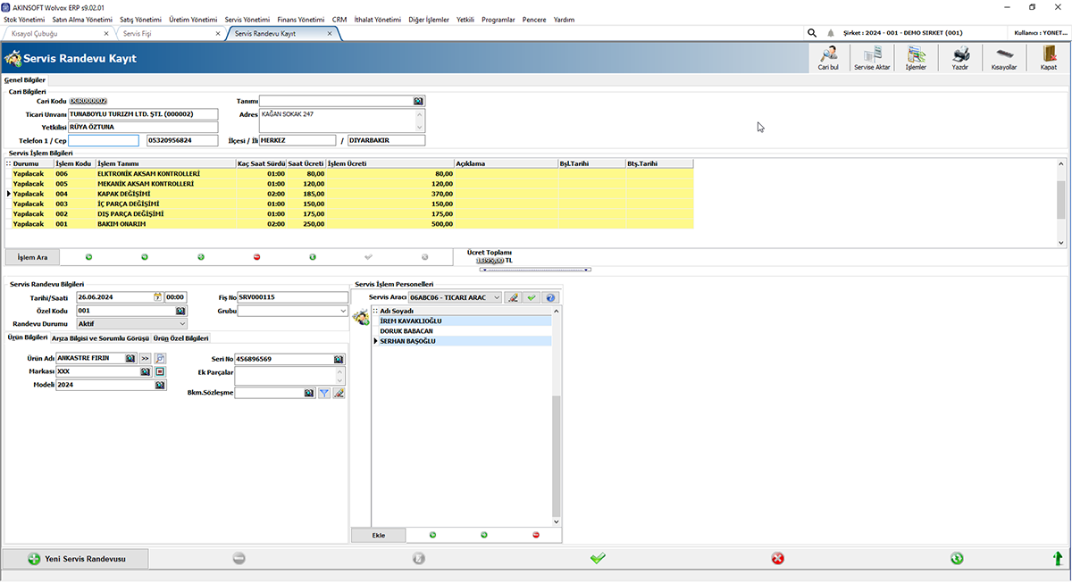 Akınsoft Servis Yönetimi