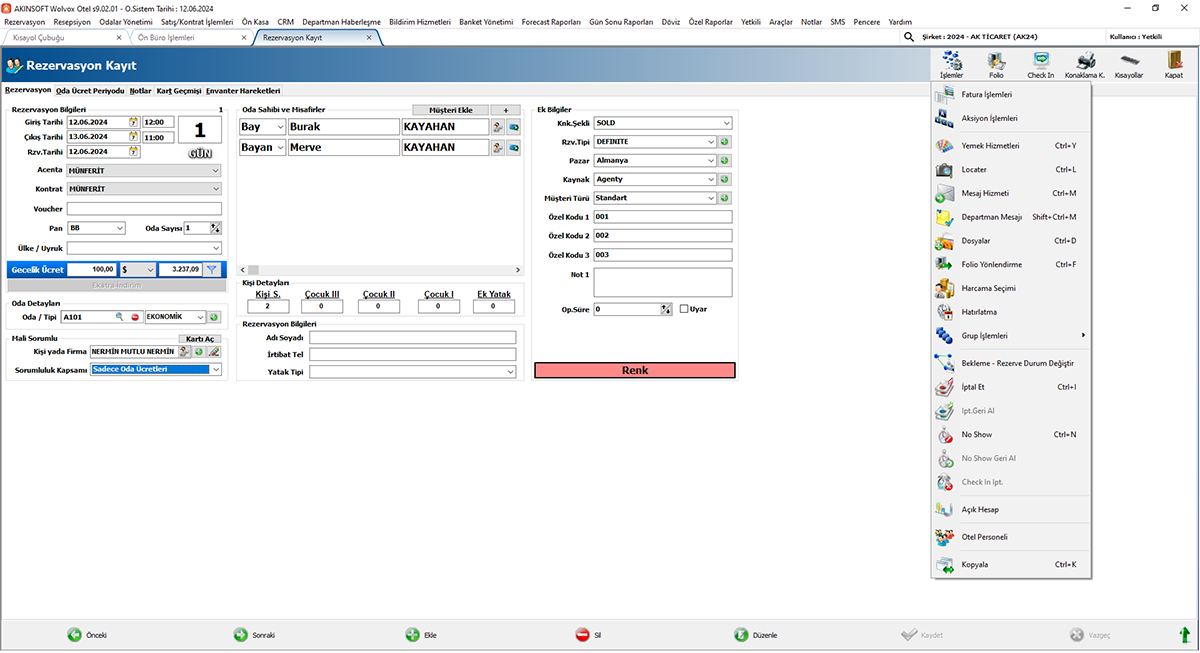 Akınsoft Otel Yönetimi