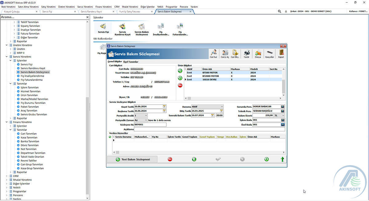 Akınsoft Servis Yönetimi